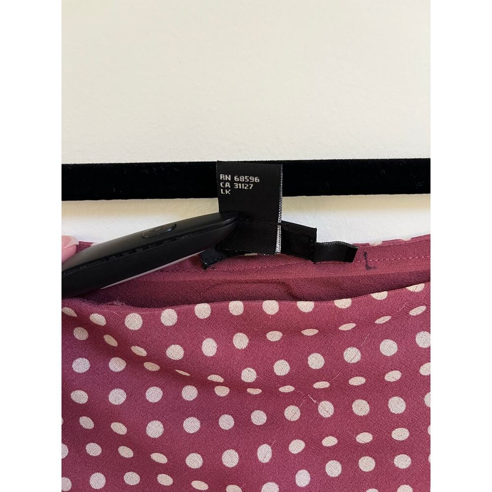 VTG 90s DKNY Silk Maxi Skirt Pink Polka Dot Striped Panel Sz L - Picture 6 of 7